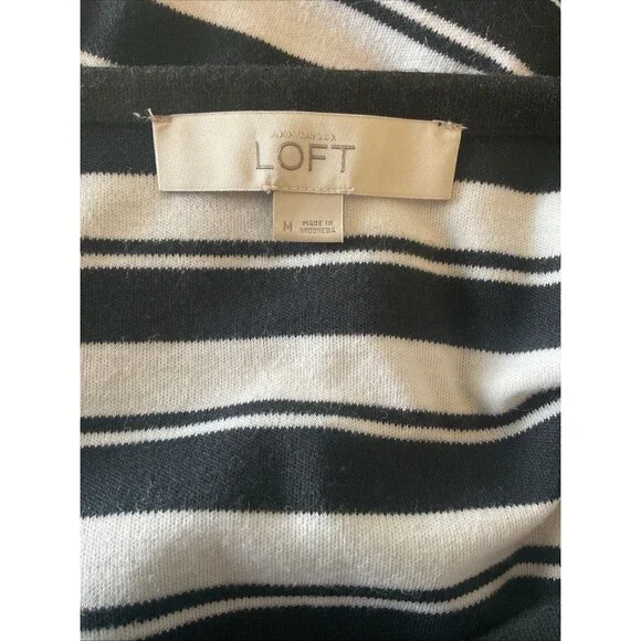 🖤  Ann Taylor Black & White Striped Boat Neck Dress – Size Medium - Picture 4 of 5